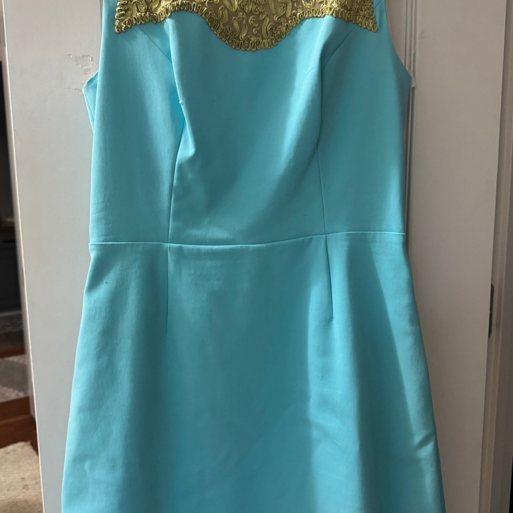 Lilly Pulitzer Blue Dress with Gold Accents